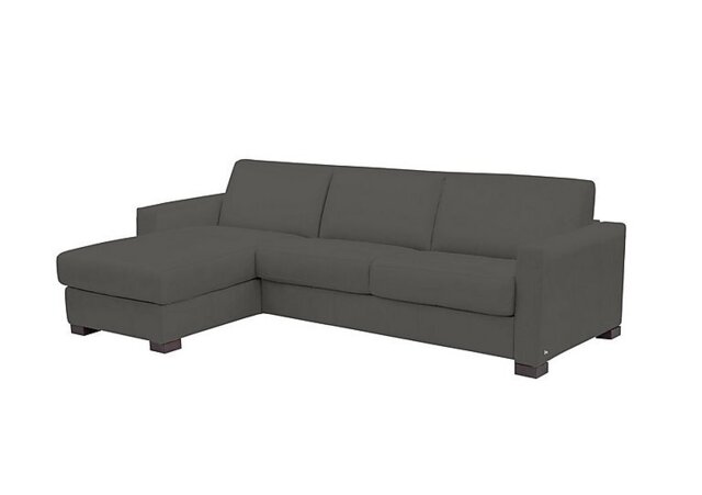 Alcova 3 Seater Leather Sofa Bed with Storage Left Hand Facing Chaise and Box Arms - Botero Grigio - Sofas and Armchairs - In Time for Christmas