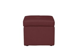 World of Leather - Easy Tray Leather Storage Footstool - BV Deep Red