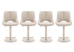 Tino Set of 4 Faux Leather Swivel Bar Stools