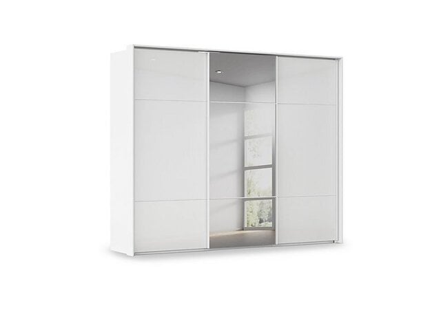 Rauch - Haven 280cm 3 Door Slider Wardrobe with 2 Glass Doors and 1 Mirror Door