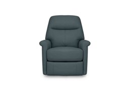 World of Leather - Compact Collection Lille Leather Rocker Swivel Chair with Power Recliner - BV Lake Green