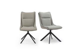 Catalina Pair of Swivel Dining Chairs - Taupe