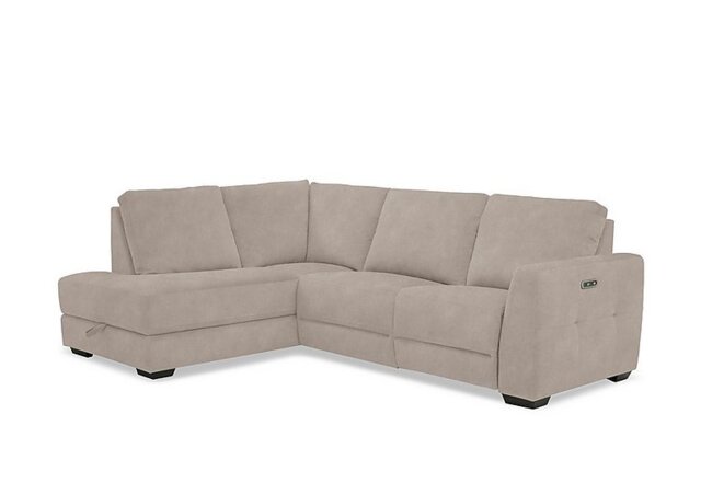 Dinky Fabric Power Recliner Left Hand Facing Corner Sofa with Storage Chaise End - Dexter Ivory - Sofas and Armchairs