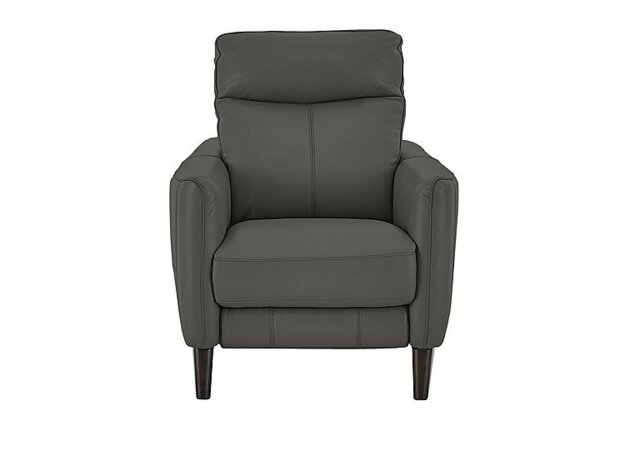 World of Leather - Compact Collection Petit NC Leather Armchair - Charcoal Grey