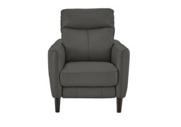 World of Leather - Compact Collection Petit NC Leather Armchair - Charcoal Grey