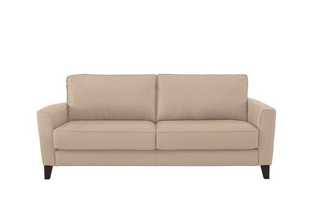 Ideal Home - Brondby 3 Seater Leather Sofa - BV Pebble