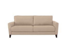 Ideal Home - Brondby 3 Seater Leather Sofa - BV Pebble