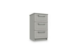London Bedrooms - Bexley 3 Drawer Bedside Cabinet - Light Grey