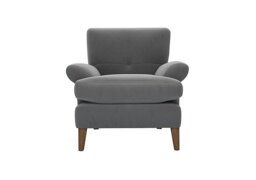 The Lounge Co. - Bronwyn Fabric Joshua Armchair With Walnut Feet - Koala Cub