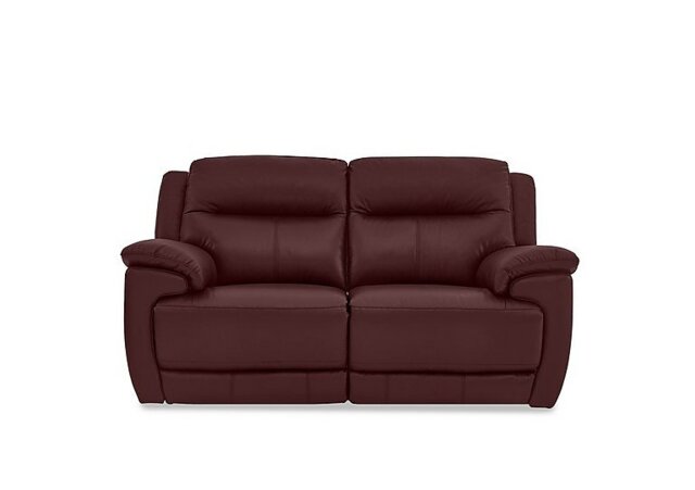 World of Leather - Touch 2 Seater BV Leather Power Recliner Sofa - BV Deep Red