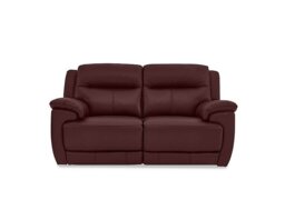 World of Leather - Touch 2 Seater BV Leather Power Recliner Sofa - BV Deep Red
