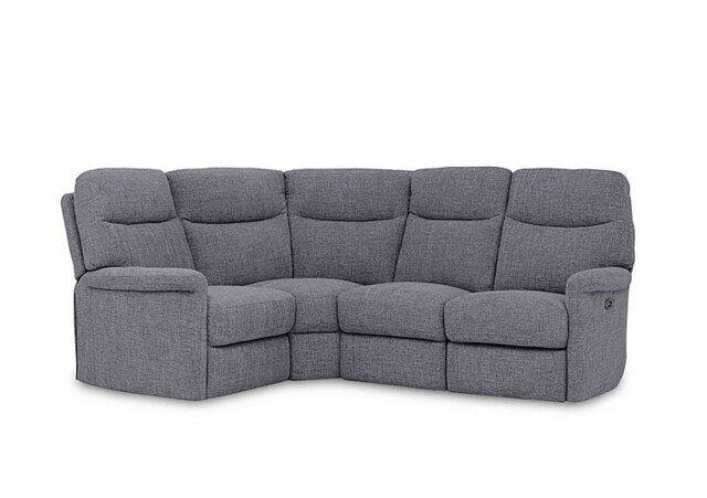 Compact Collection Lille Fabric Power Recliner Left Hand Facing Corner Sofa - Ash - Sofas and Armchairs