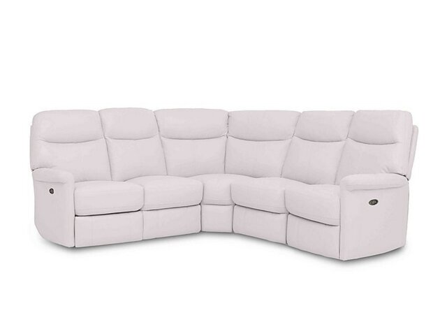 World of Leather - Compact Collection Lille Large BV Leather Power Recliner Corner Sofa - BV Star White