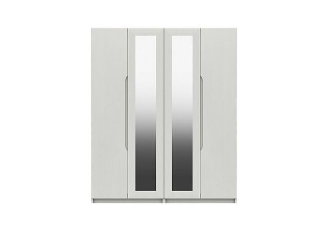 London Bedrooms - St Pancras 4 Door Wardrobe with 2 Mirrors - White