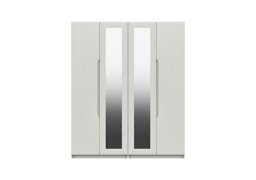 London Bedrooms - St Pancras 4 Door Wardrobe with 2 Mirrors - White