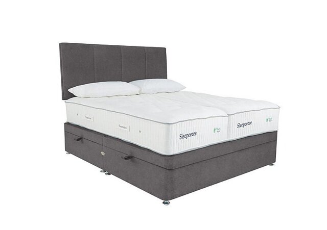 Sleepeezee - Natural Touch 3000 Zip and Link Side Ottoman Divan Set - Weave Americano