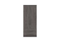 London Bedroomsfriars 2 Door 2 Drawer Wardrobe - Dark Grey Oak