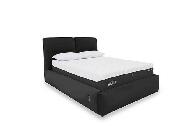 World of Leather - Stark Leather Electric Ottoman Bed Frame - Super King - Black