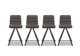 Njord Set of 4 Fabric Swivel Bar Stools - Anthracite