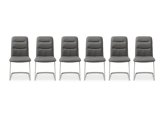Cashmere Set of 6 Dining Chairs - Charcoal