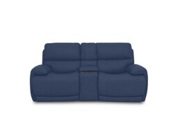 Link Fabric 2 Seater Power Recliner Sofa with Power Headrests and Cupholders - Blue