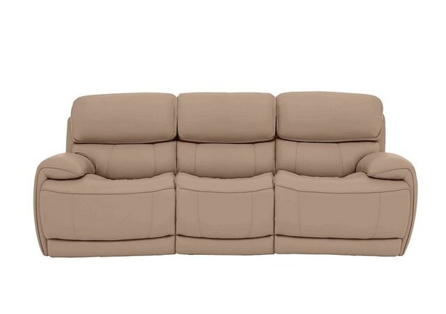 World of Leather - Rocco 3 Seater NC Leather Power Rocker Sofa with Headrests - NC Pebble