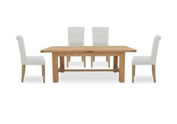 Furnitureland - Augusta Large Rectangular Extending Dining Table and 4 Roll Back Upholstered Chairs