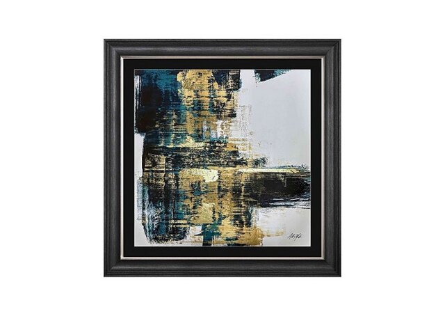 Teal and Gold Abstract II Framed Picture