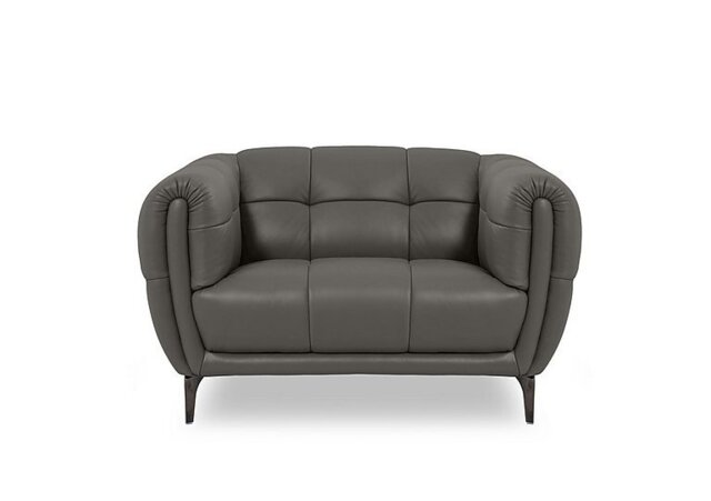Ideal Home - Sienna NC Leather Cuddler Chair - Elephant Cat - Sofas and Armchairs