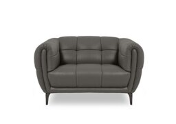 Ideal Home - Sienna NC Leather Cuddler Chair - Elephant Cat - Sofas and Armchairs