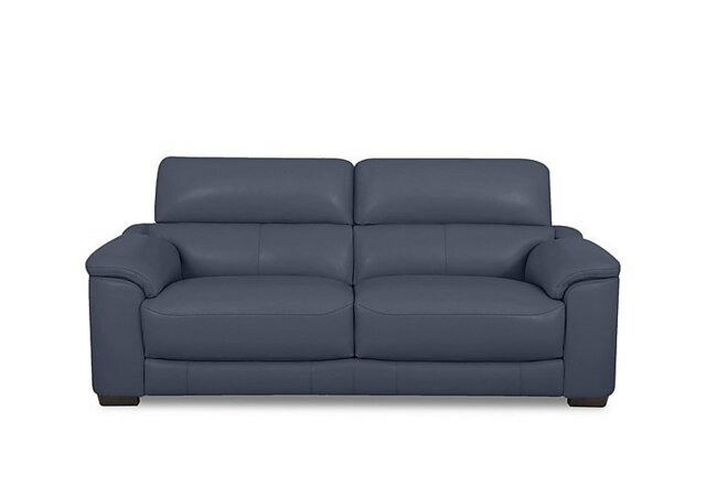 World of Leather - Nova BV Leather 3 Seater Sofa - BV Ocean Blue