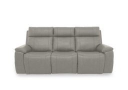 Aero Leather 3 Seater Power Recliner Sofa with Power Headrests - New Grey