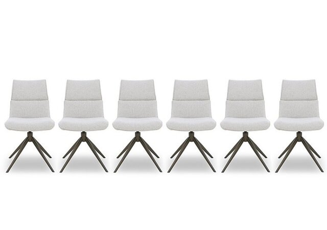 Mekong Set of 6 Fabric Swivel Dining Chairs