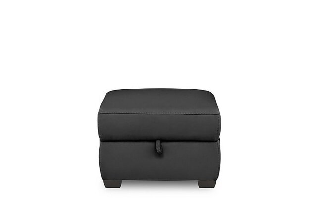 World of Leather - Brescia NC Leather Storage Footstool - Black