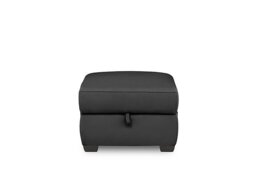 World of Leather - Brescia NC Leather Storage Footstool - Black
