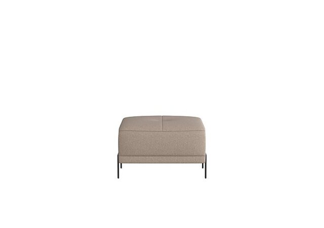 Nicoletti - Theron Fabric Footstool - Coupe Nocciola with Titanium Feet