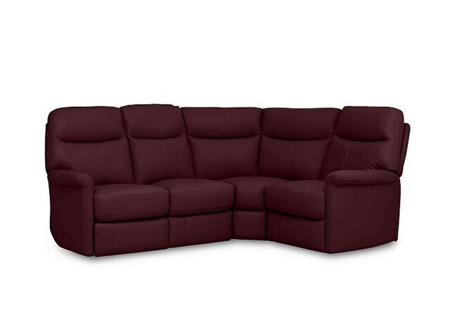 World of Leather - Compact Collection Lille NC Leather Right Hand Facing Corner Sofa - NC Deep Red