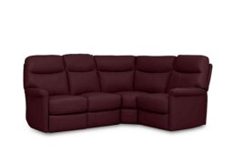 World of Leather - Compact Collection Lille NC Leather Right Hand Facing Corner Sofa - NC Deep Red