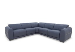 World of Leather - Edison Large Leather Power Recliner Corner Sofa with Power Headrests and Lights