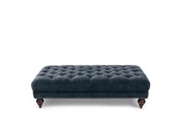 At The Helm - Wallace Fabric Rectangular Footstool with Turned Feet