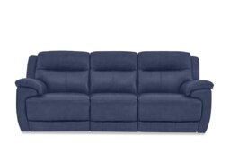Touch 3 Seater Heavy Duty Fabric Power Recliner Sofa with USB Ports - Blue