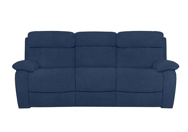 Moreno 3 Seater Fabric Sofa with Manual Recliner - Blue - Sofas and Armchairs - In Time for Christmas