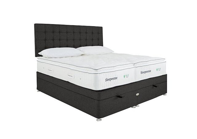 Sleepeezee - Natural Touch 2000 Pillowtop Zip and Link End Ottoman Divan Set - Tweed Charcoal