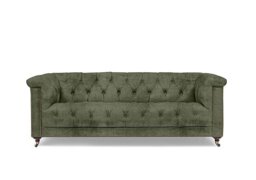 At The Helm - Wallace 3 Seater Fabric Chesterfield Sofa - Hunter Green