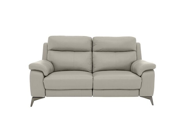 World of Leather - Missouri 2 Seater BV Leather Recliner Sofa with Power Headrest - Silver Grey
