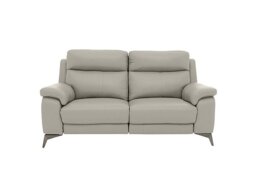 World of Leather - Missouri 2 Seater BV Leather Recliner Sofa with Power Headrest - Silver Grey