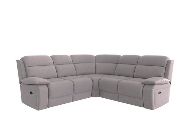 Moreno Fabric Power Recliner Corner Sofa - R27 Pewter