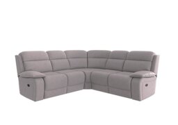 Moreno Fabric Power Recliner Corner Sofa - R27 Pewter