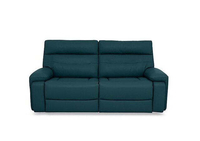 Cinemax Leather 3 Seater Power Recliner Sofa with Power Headrests - Midnight Jade