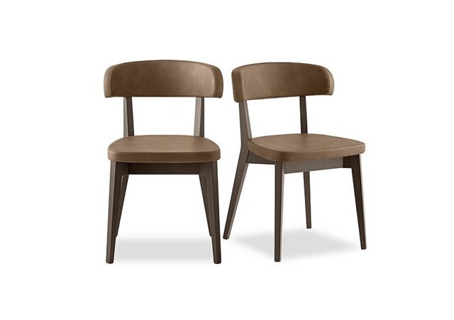 Connubia - Siren Pair of Smoke Wooden Leg Dining Chairs - Tobacco